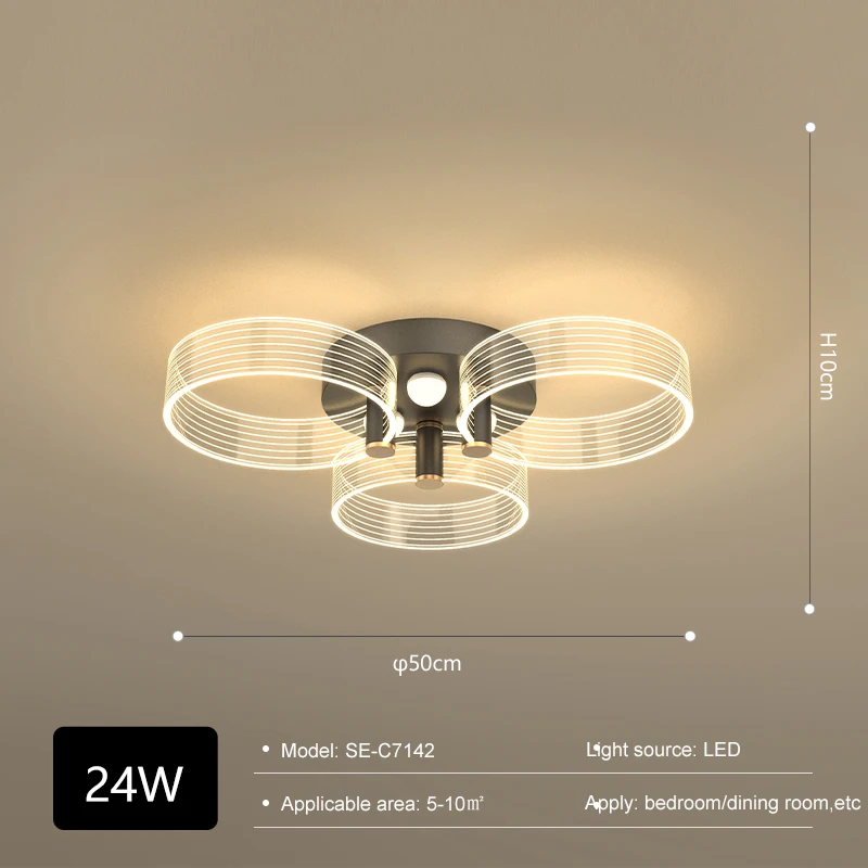 Modern Hotel Hallway Decoration Iron Acrylic 24w 36w 54w 108w 128w Led Ceiling Light