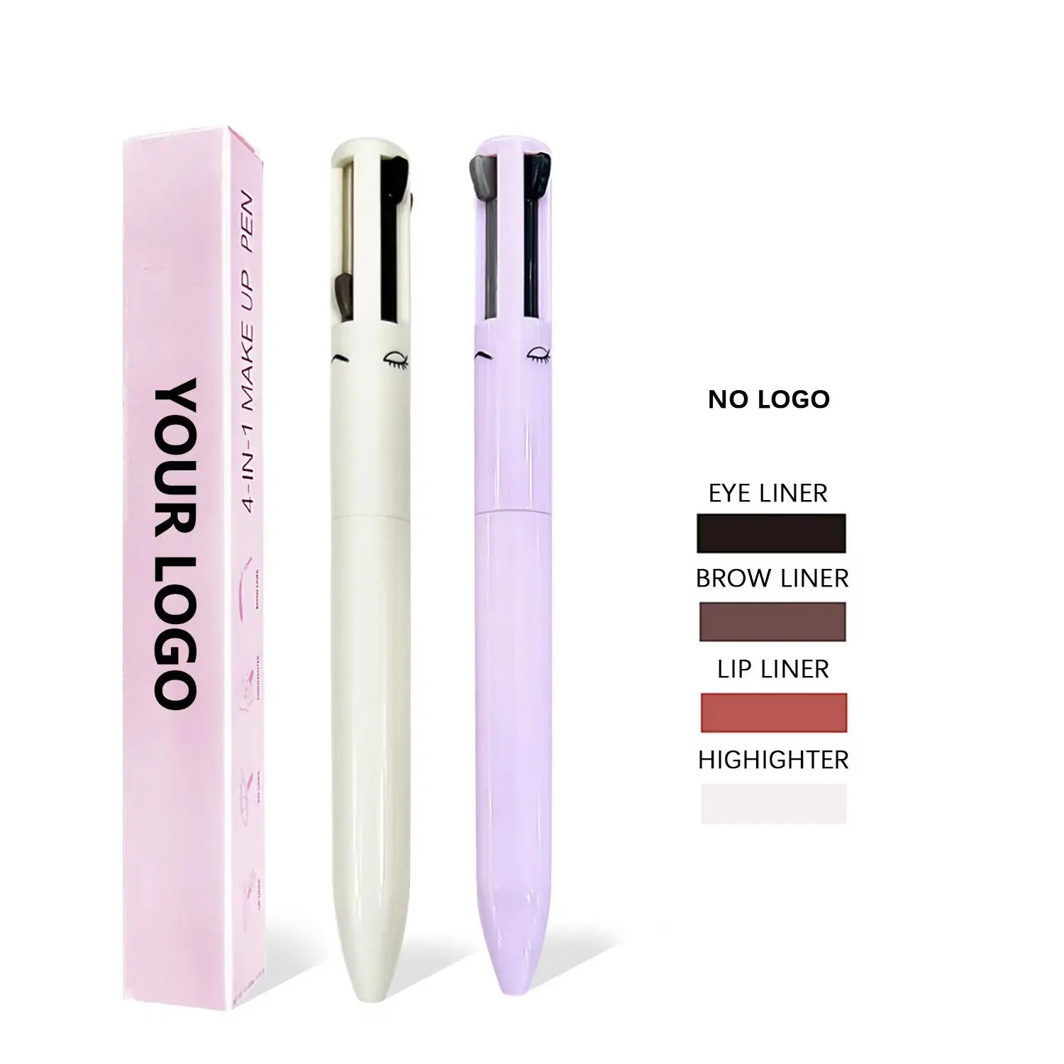 Beauty Versatile Touch Up 4-in-1 Makeup Multicolor Eyebrow Pencil Eyeliner Highlight Lip Liner 4 In One Makeup Pen