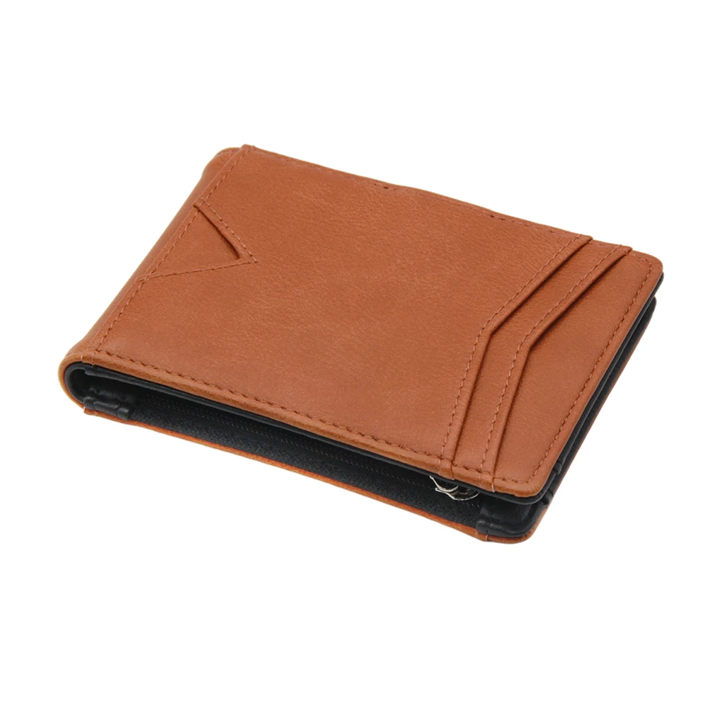 
Supply to Amazon leather wallet with metal clip RFID feature money clip wallet 