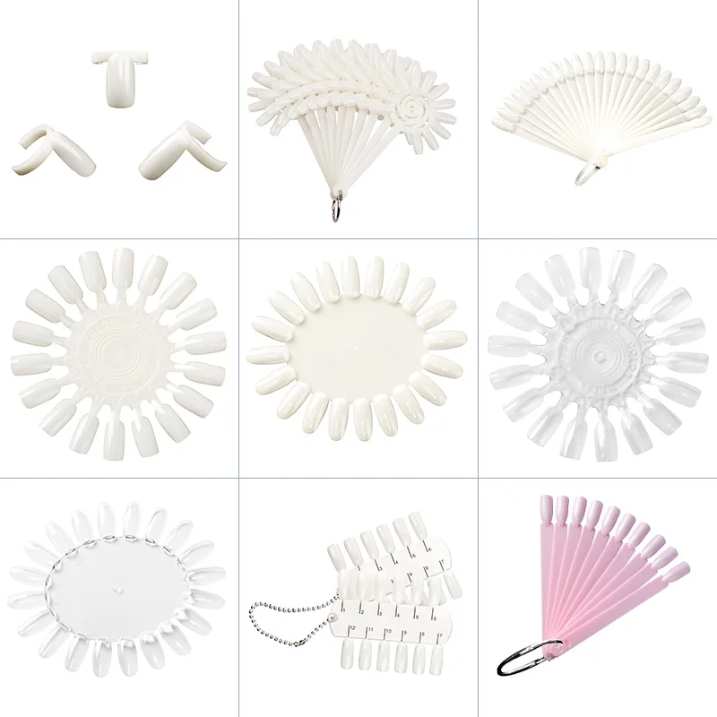 Rosalind 50pcs/lot uv gel nail polish colors display design board natural clear acrylic artificial nails color chart nail tips