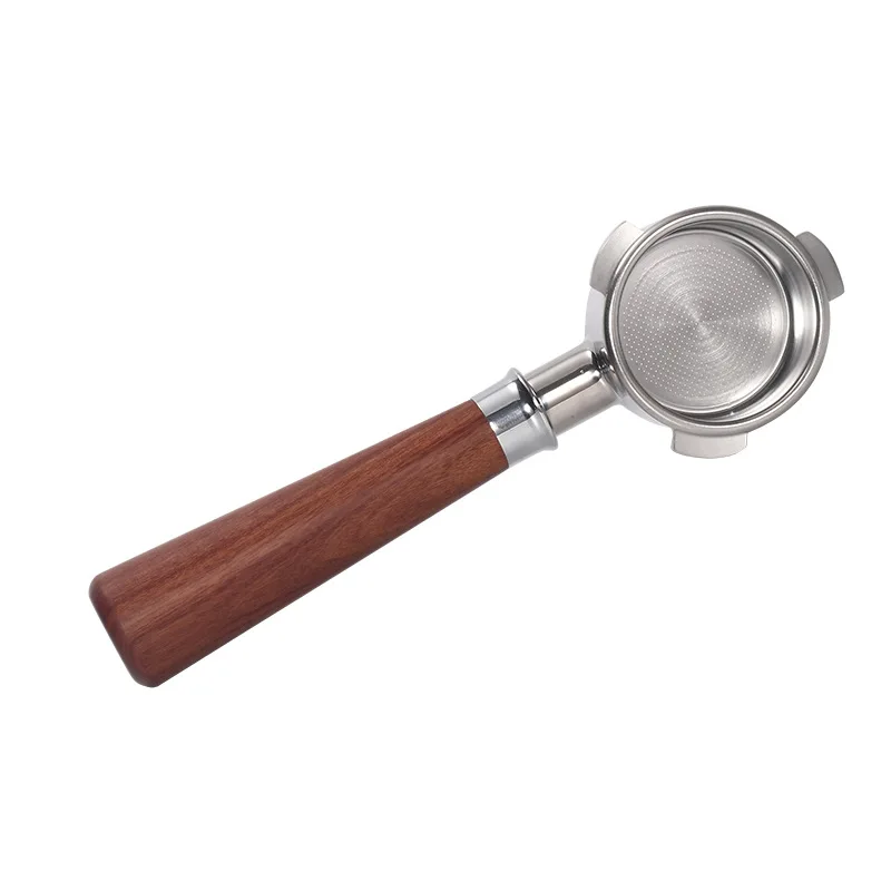 54mm Wooden Handle three ear bottomless handle Stainless Steel Bottomless Espresso Machine Coffee Portafilter