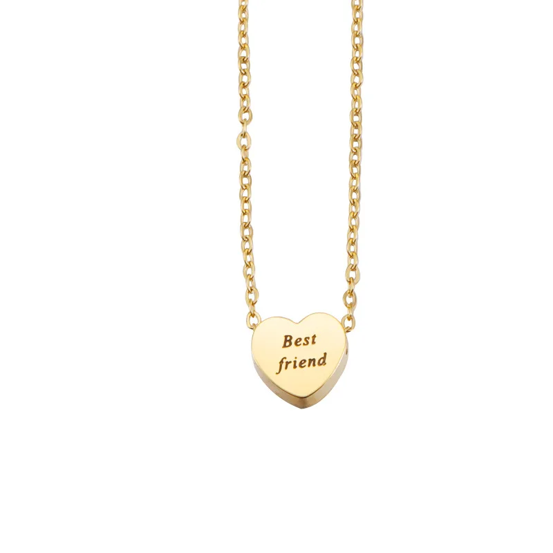 Цепочка с подвеской в виде сердца, из нержавеющей стали, 7,5*8 мм