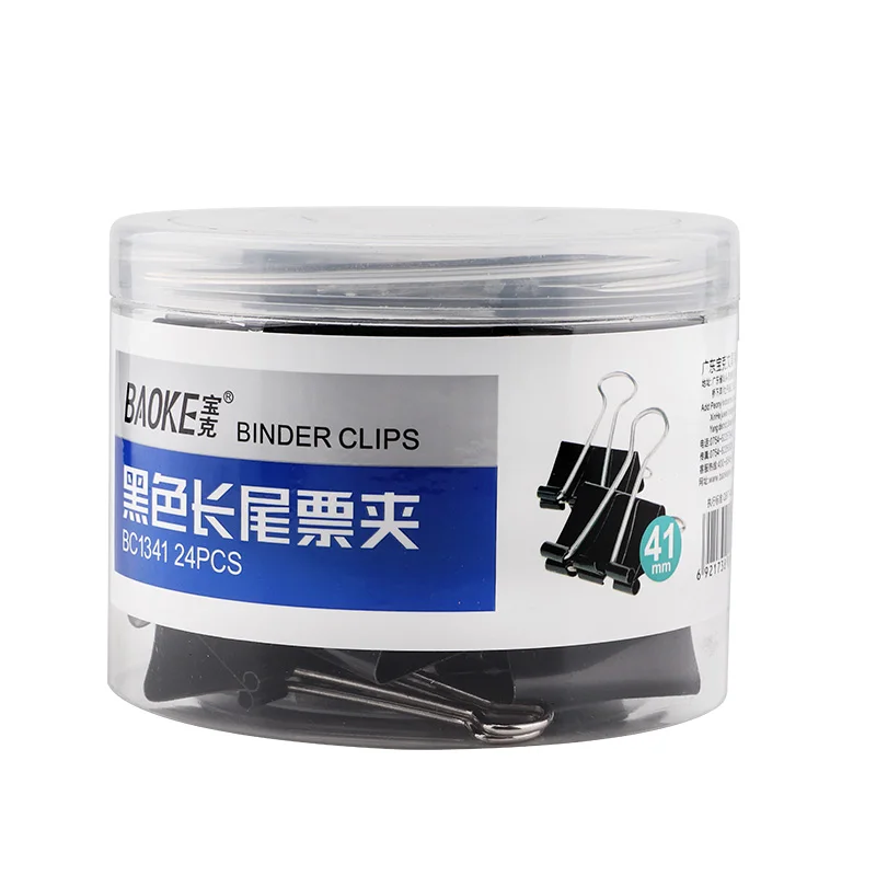 Office Use Black Metal 41mm Binder Clips Professional