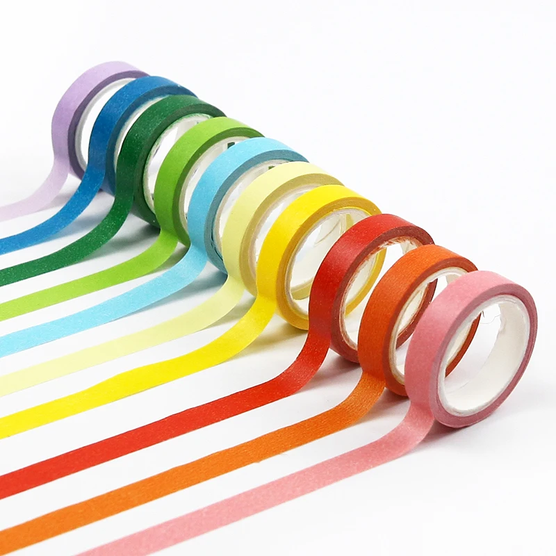 Custom Wholesale Personalized Solid Color Washi Paper Masking Tape Sticker Set DIY Adhesive Decor Printing