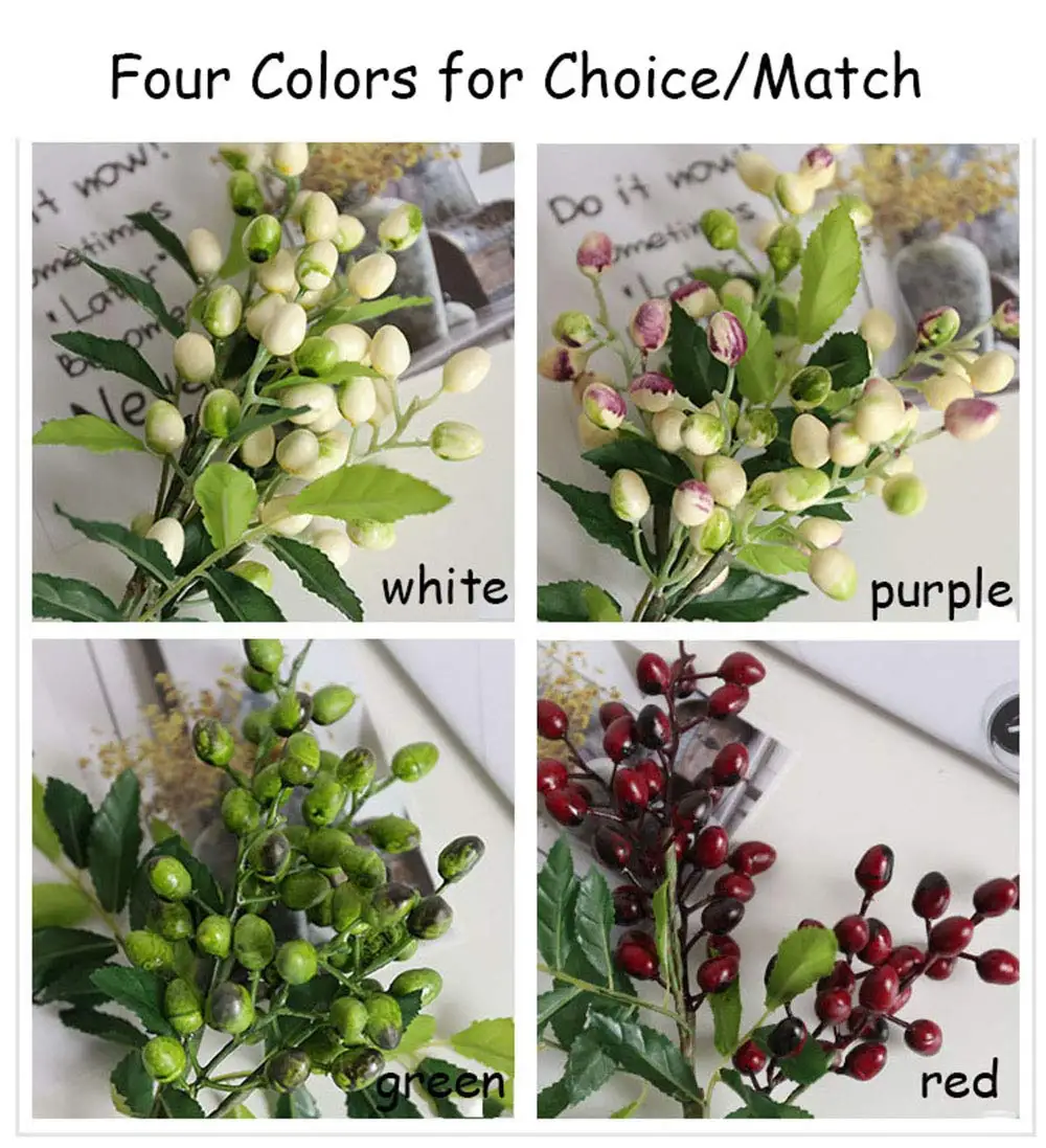 Olive fruit berry bean branch Christmas artificial flower manufacturer home decoration flower wall plant wall flower