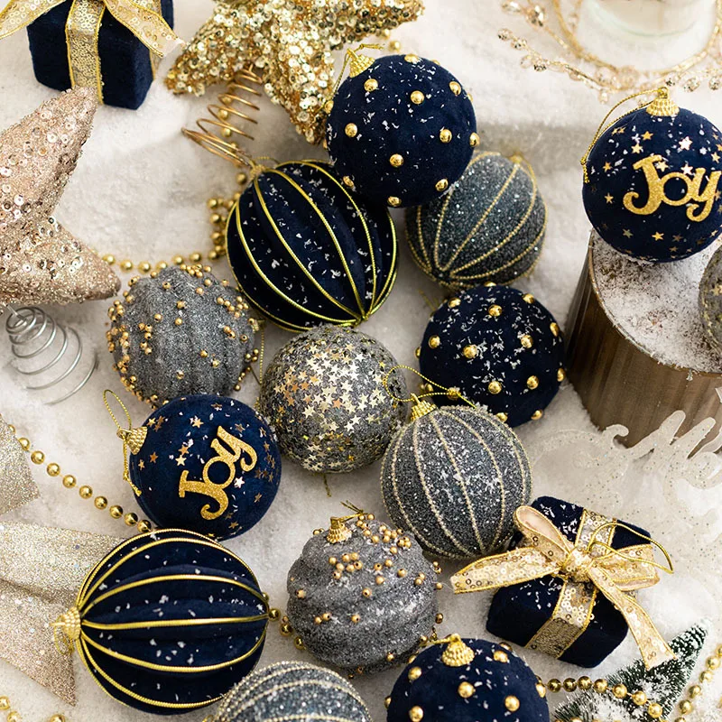 Golden Christmas ball colored drawing ball Christmas tree decorative ornaments Christmas decorations