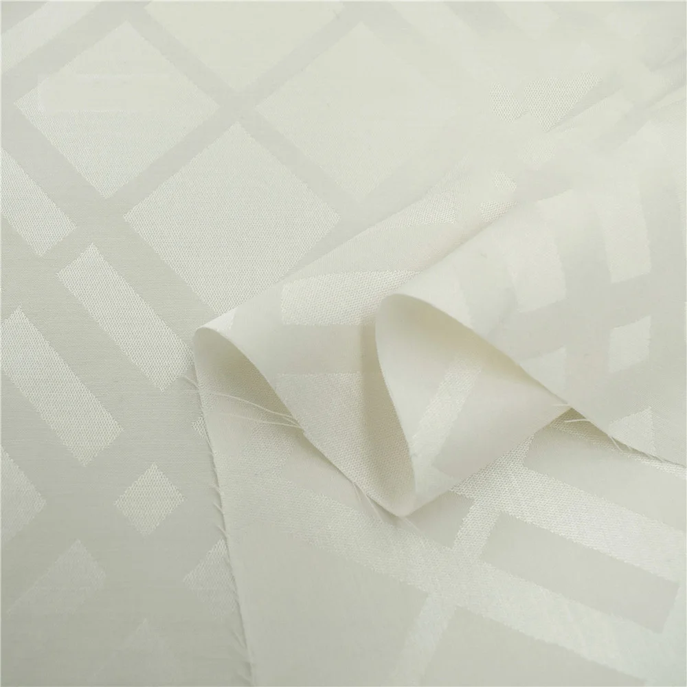 Fashion Fabric Large Diamond Plaid Glossy Merino Wool Silk Fabric