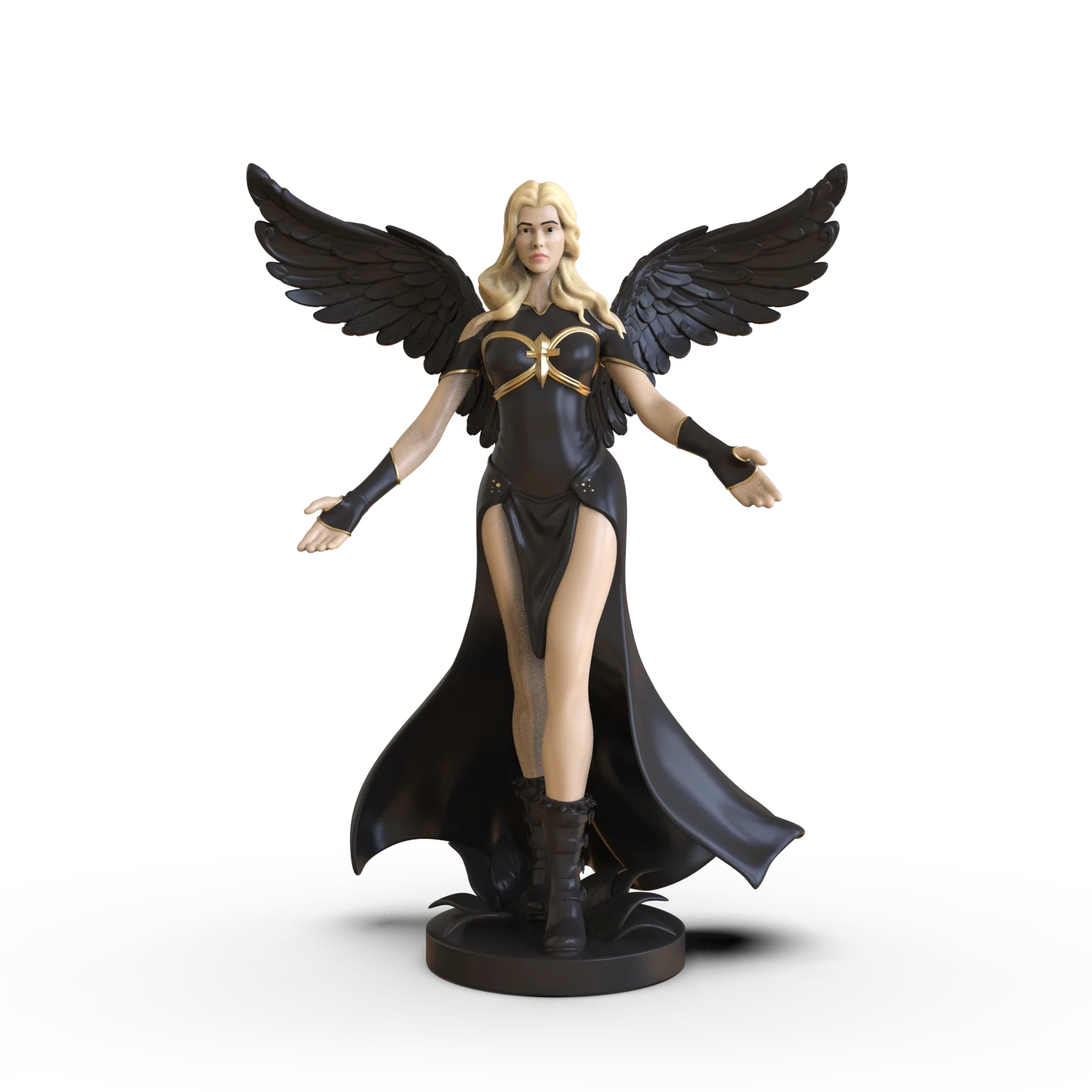 Wholesale of New Products custom toy figurine resin angel figurines with black wings anime figurine for Home Decor