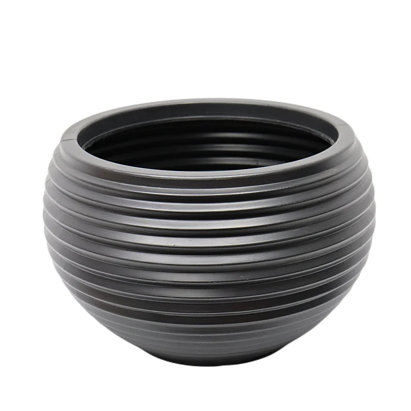 Manufacture and Good Quality Garden and Balcony Blow Molding Lightweight Round Plastic Plant planters Flower pot Dia 36 cm