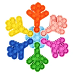 Wholesale Popular Silicone Fidget Christmas Bell Gingerbread Candy Key Chain Set Bubble Popper Mini Push Pop Fidget Keychain