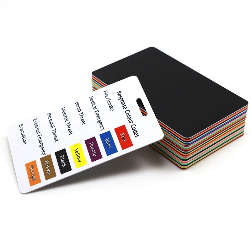 Custom Printed Hospital Nurse Plastic PVC Reference Card With Lanyard Hole