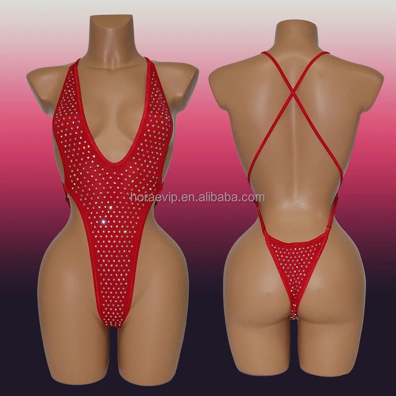 B099 Wholesale Sexy Crystal Bodysuit for Stripper Exotic Dance Wear Custom Color Size Rhinestone One Piece Swimwear Costume