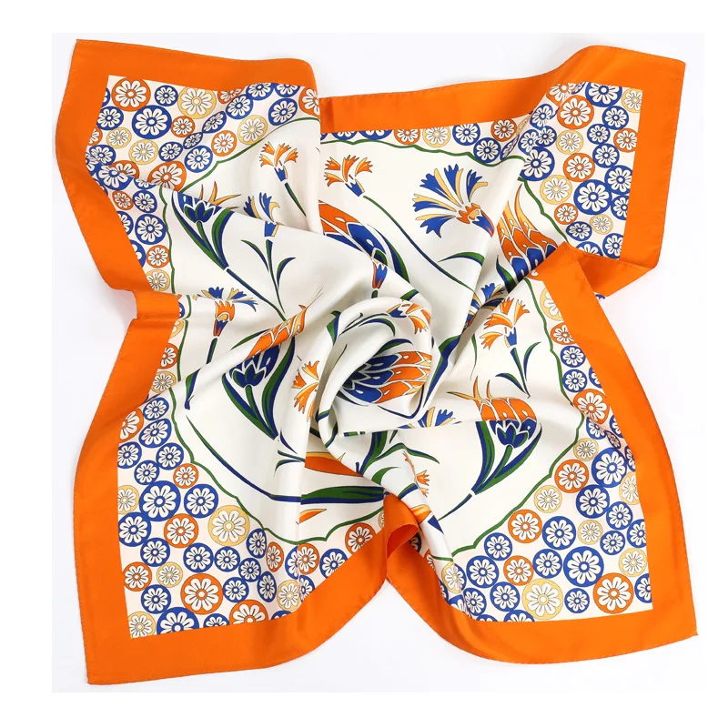 Цветочные чистый шелк тутового саржа сатин цифровая печать 50 50 шёлковый шарф квадратной формы изготовленным на заказ логосом для женщин сезон: весна-лето 2021