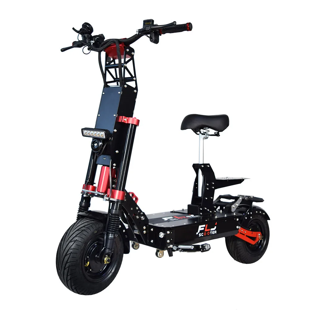 FLJ 90-110km/h max speed 13inch road tire wheels 12000w 72v electric scooters with strong seat 80Ah mobility scooter