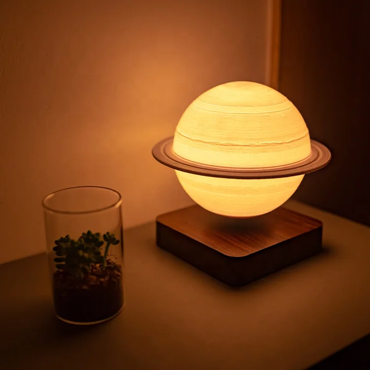 Nordic Creative Luxury Design Living Room Soft Light Magnetic Levitating Floating Saturn Table Lamp