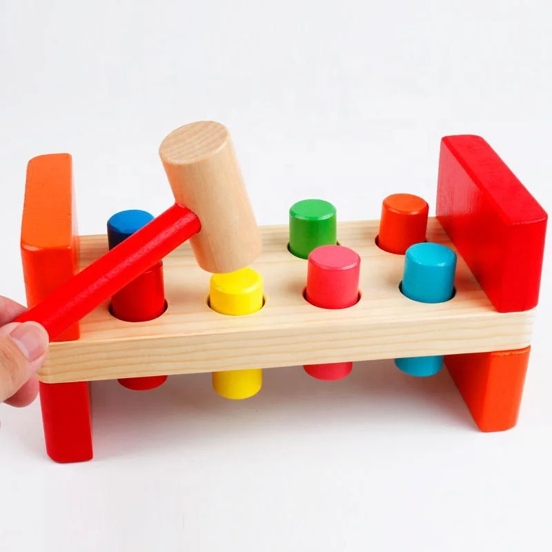 New products best gifts for 3 years old boy play house toy Wooden Pounding Bench Knocking Hammer Toddler Toy