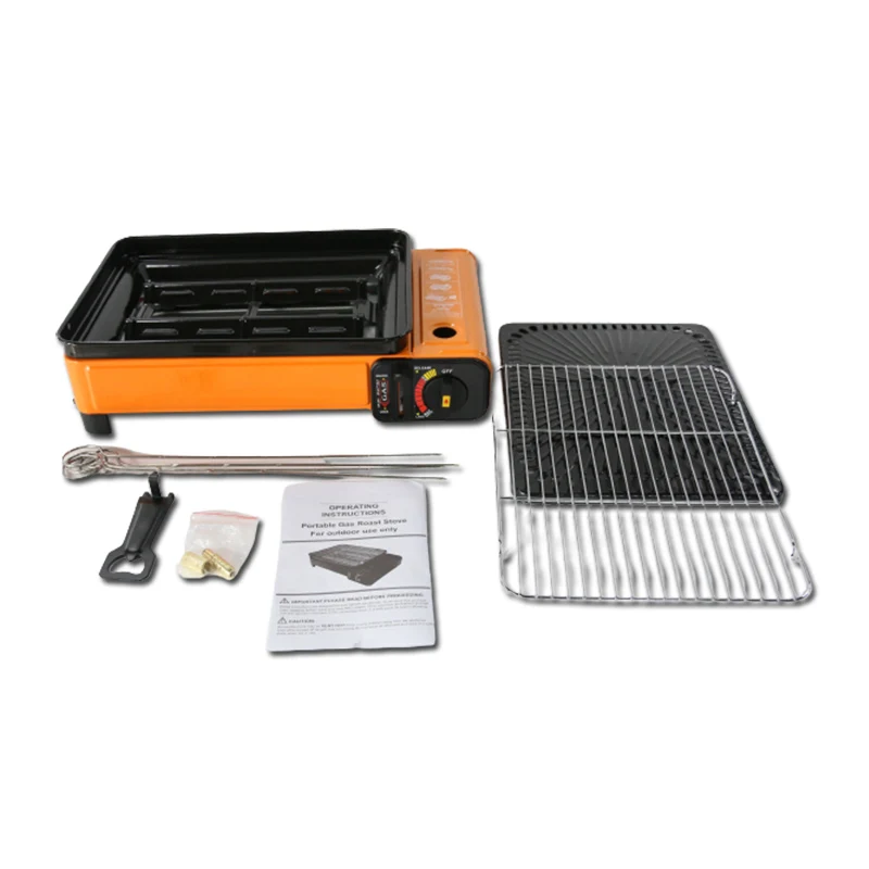 
Portable steel mini butane gas or lpg gas metal camping barbecue grill outdoor 