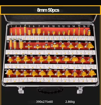 35PCS Woodworking Router Bit Set 1/4 Shank Tungsten Carbide Cutting Tools Trimming Knife for CNC Engraving Milling Cutter