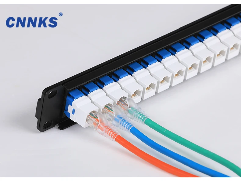 Неэкранированный 24 порта проходной Cat6 патч-панель с UTP Cat6 Inline-переходник Keystone