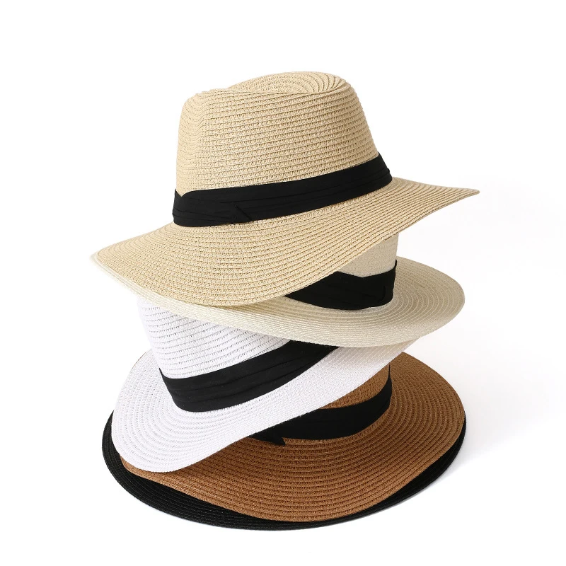 High Quality Custom Printed Logo Summer Beach Straw Hats Lifeguard Custom Summer Natural Straw Hat For Men With Logo