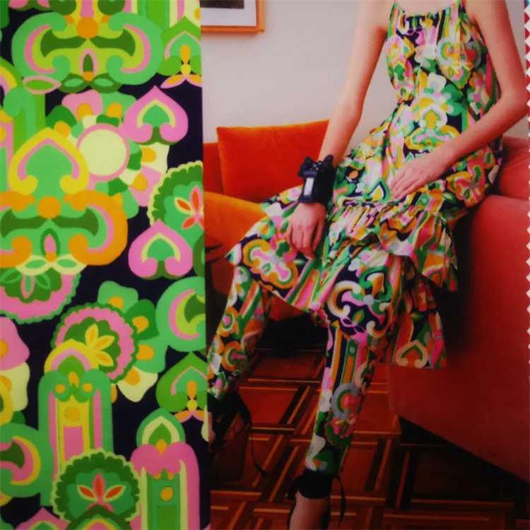 
Factory main product smooth and silky 1X1 ribbed printed knit 100% polyester fabric 