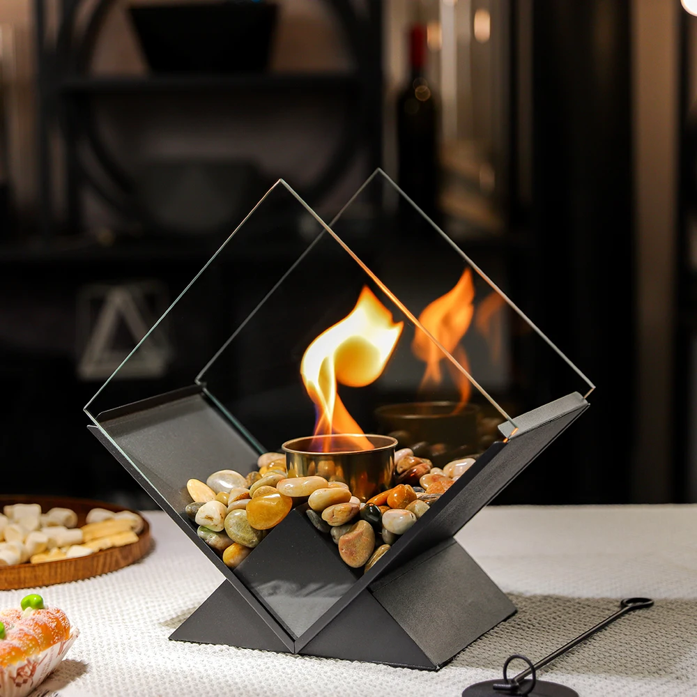 Inno-living TT-117 small metal alcohol lamp bio ethanole fireplace free standing