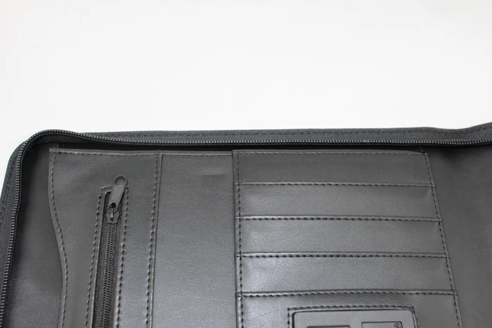A4 Black Genuine Leather Zippered Portfolio Binder Folder for Men Art Padfolio Folder Portfolio Bag