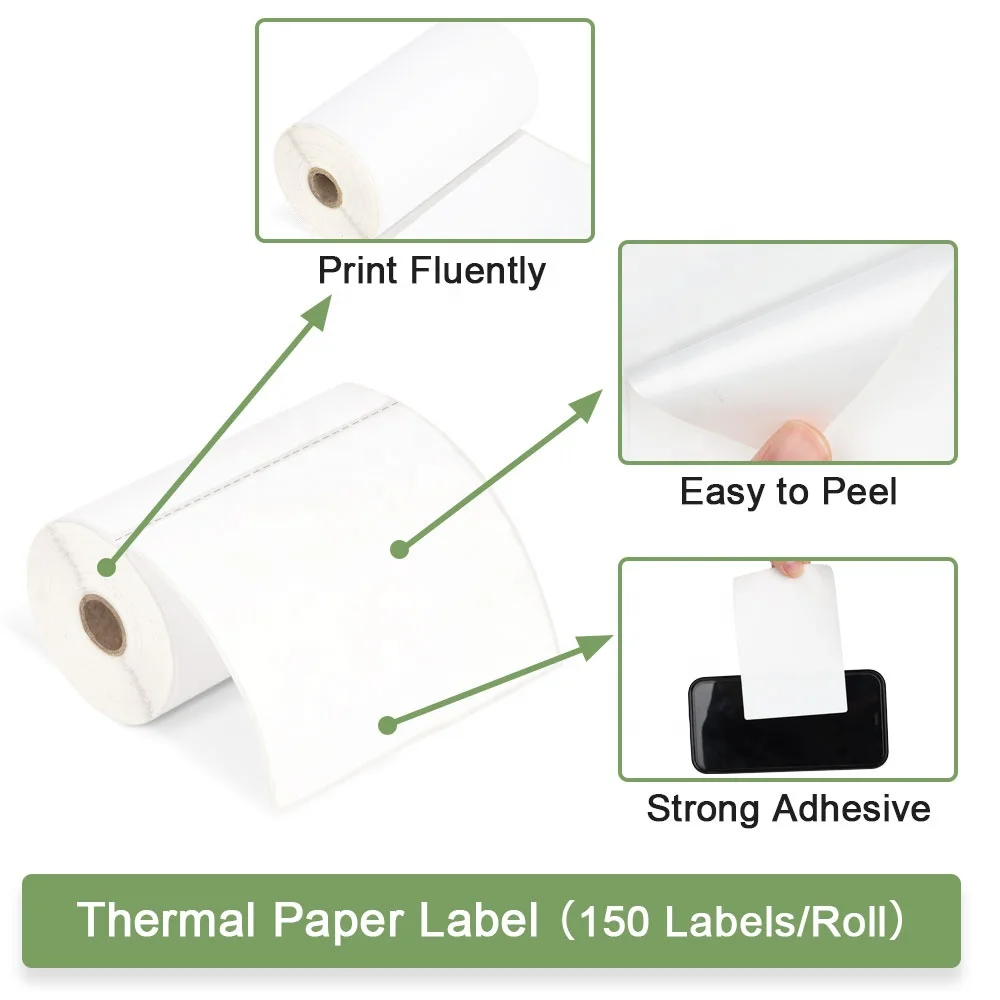 75X65mm 72g Waterproof Thermal Printer Label Thermal Label Paper Roll Thermal Paper Stickers Shipping