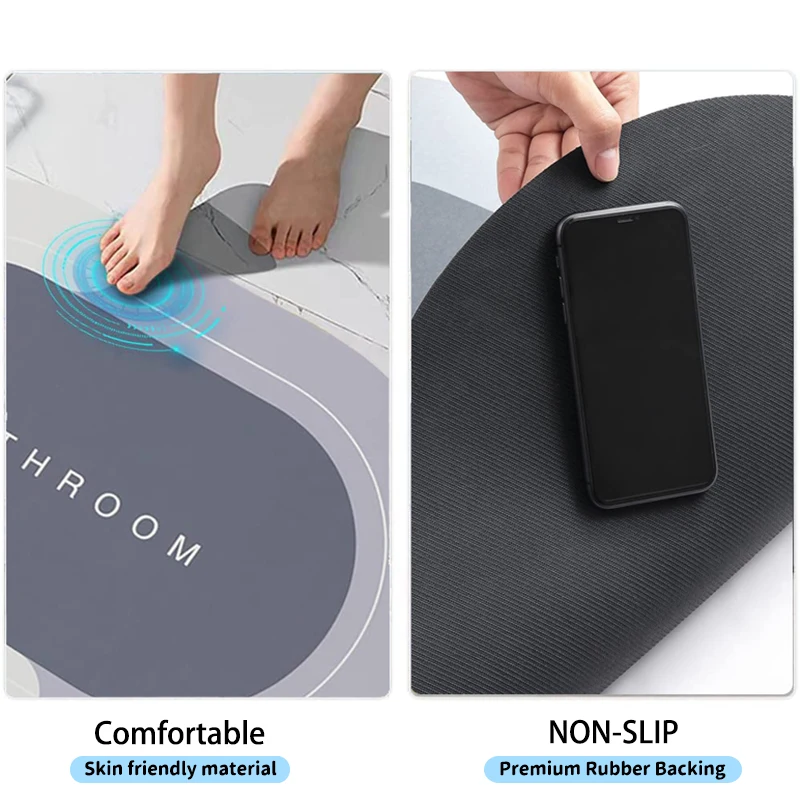 Flower Shape Green Leaf Print Mat Wholesale Eco Friendly Quick Dry Floral Diatomite Bath Mats