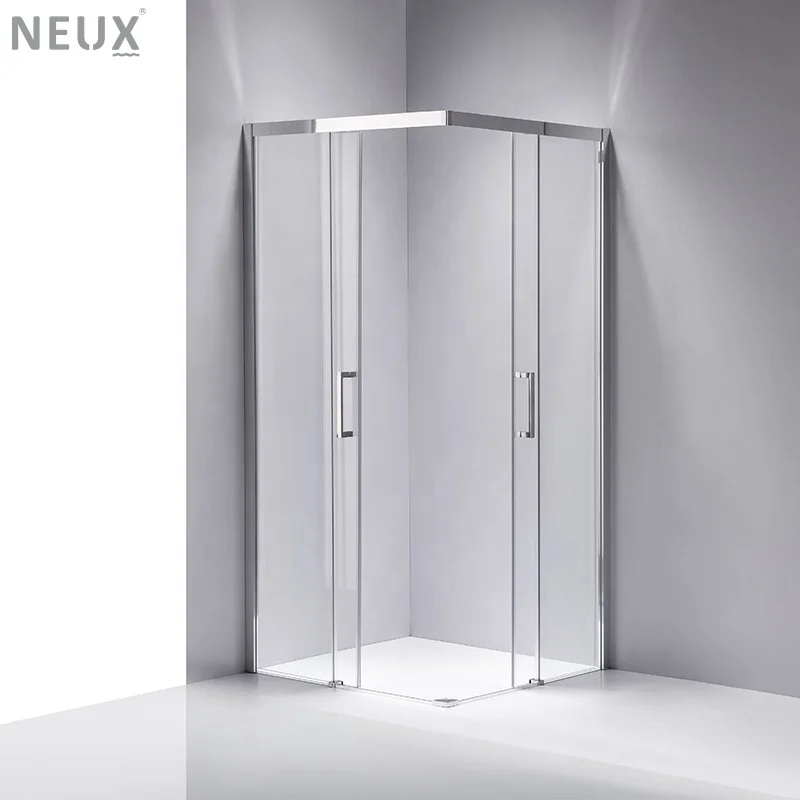 Tempered Glass Shower Room Bathroom Square Corner Sliding Door Shower Enclosure