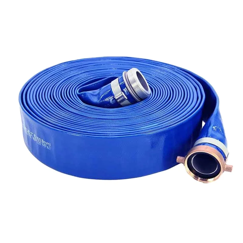 flexible plastic tubing PVC layflat  hose fiber braided reinforced PVC water hose/farm irrigation water pump hose