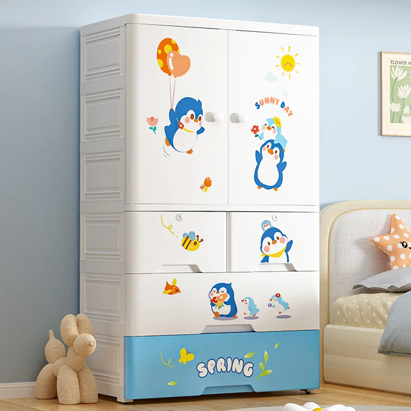 multiple Layer 70cm width Toys Kids Children Plastic Drawers Cabinet Organizers  Wardrobe Stackable Cabinet Chest