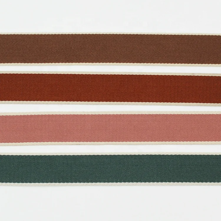 Custom 38mm Double Side Polyester Jacquard Woven Stripe Webbing Tape For Bag Wholesale 1.5 Inch High Tenacity Jacquard Ribbon