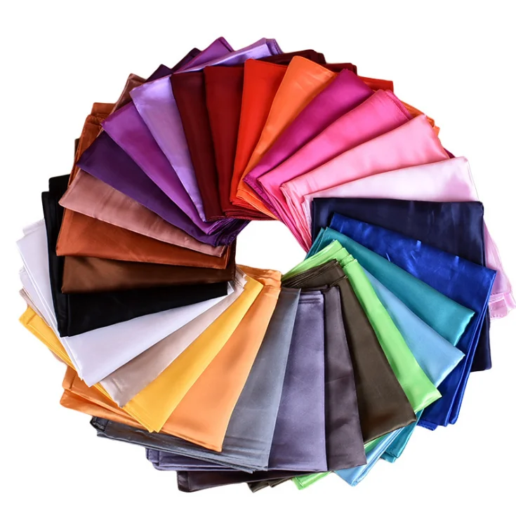 Hijab square satin scarf solid custom hijab shawl polyester square neckerchief 90*90 silk hijab scarf