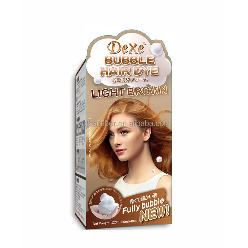 Dexe DIY at home Hot sales foam hair color cream fully black brown color bubble hair dye