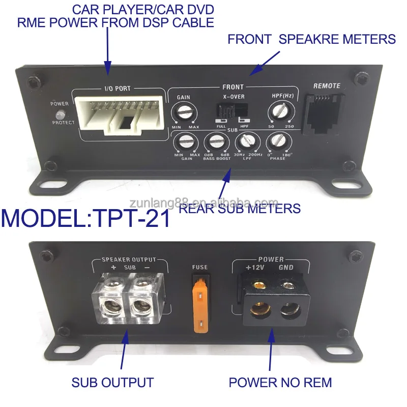Monoblock Class D Car Amplifier 12V Auto RMS Power with Crossovers Single Channel subwoofer amplifier car audio mono amp