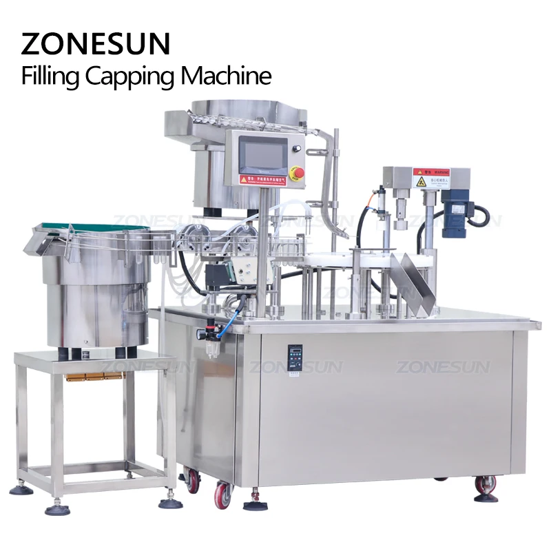 ZONESUN ZS-AFC10 Double Head Peristaltic Pump Clear Plastic Reagent Test Tube Filling And Capping Machine