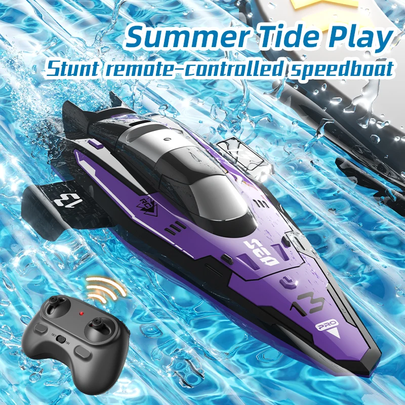 High Speed 2.4 Ghz Radio RC Boat Ship 4 Channel Remote Control Racing Boat Waterproof Toy With Lights