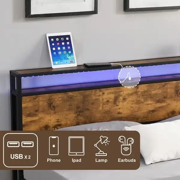 Каркас для кровати Kainice с USB-разъемом