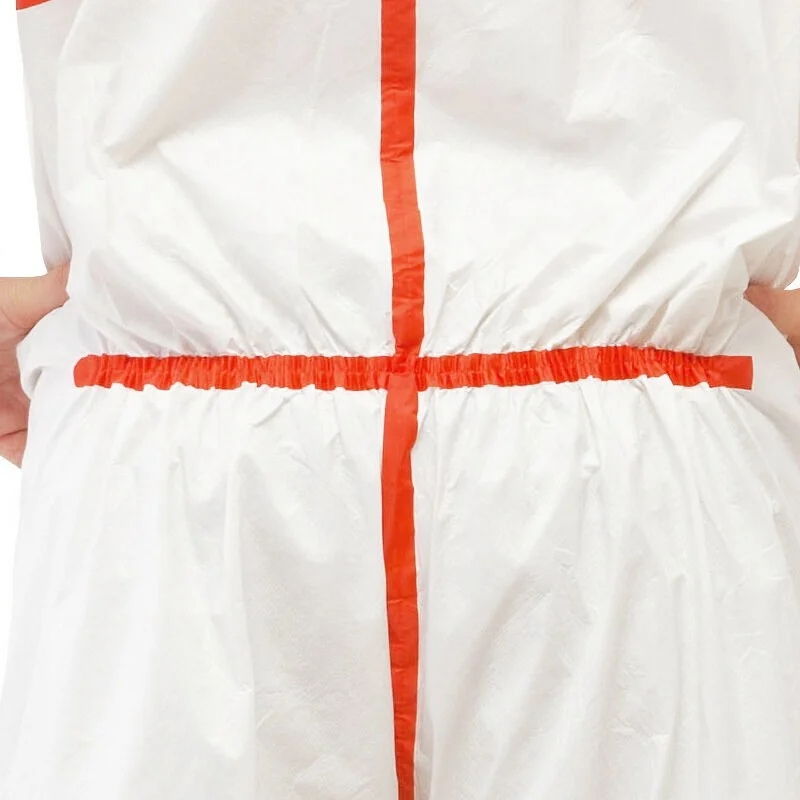 Disposable Non-woven Microporous Coverall  with heated sealing tapes for Chemical Splashes Type 5/6 overalls Suite