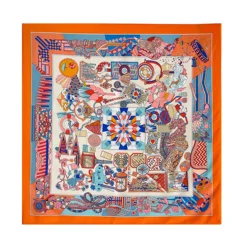 Fashion Printed Twillies  Silk Scarf 90*90 Big Muslim Scarf Hijab Print New Satin Silk  Bandana Women Square Digital