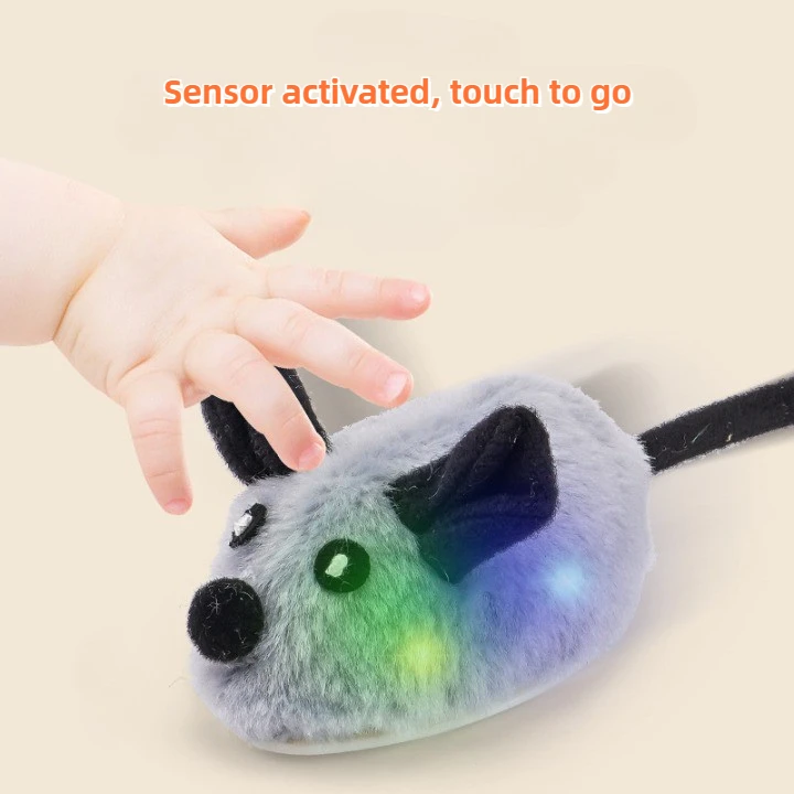 Automatic Moving Mouse Cat Toy Fun Plush Cat Interactive Toy Touch Sensitive Kitten Cat Electric Catching Mouse Toy