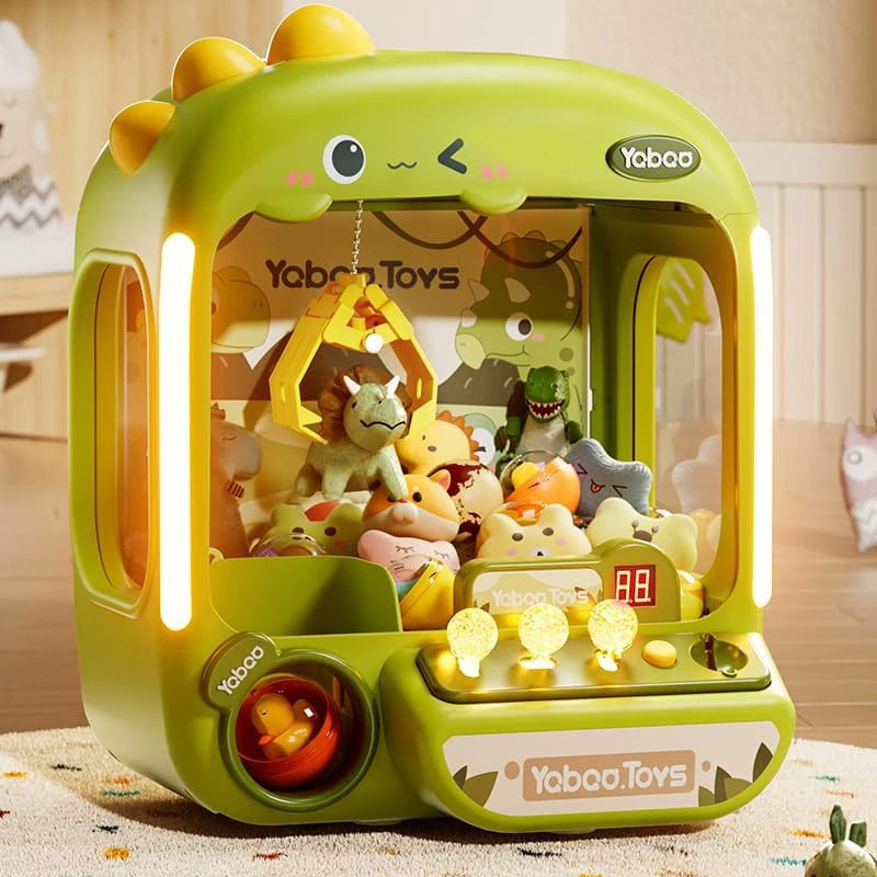 Dinosaur Mini Arcade Candy Vending Machine Fidget Stuff Prizes Refill Egg Grabber Machine Dispenser Small Claw Machine