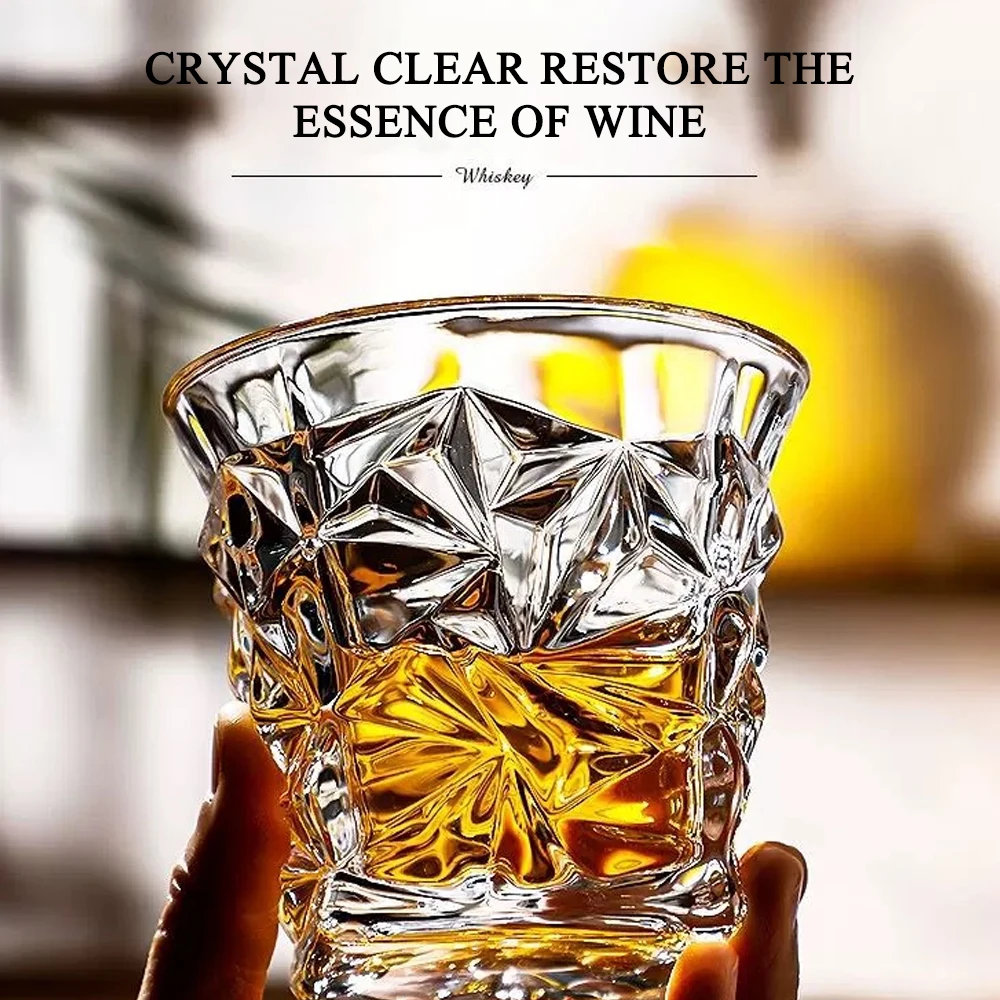 270ML Creative Thick Crystal Whiskey Frost Design Brandy Cup Wineglass Heavy Rock Wineglass Beer Mugs