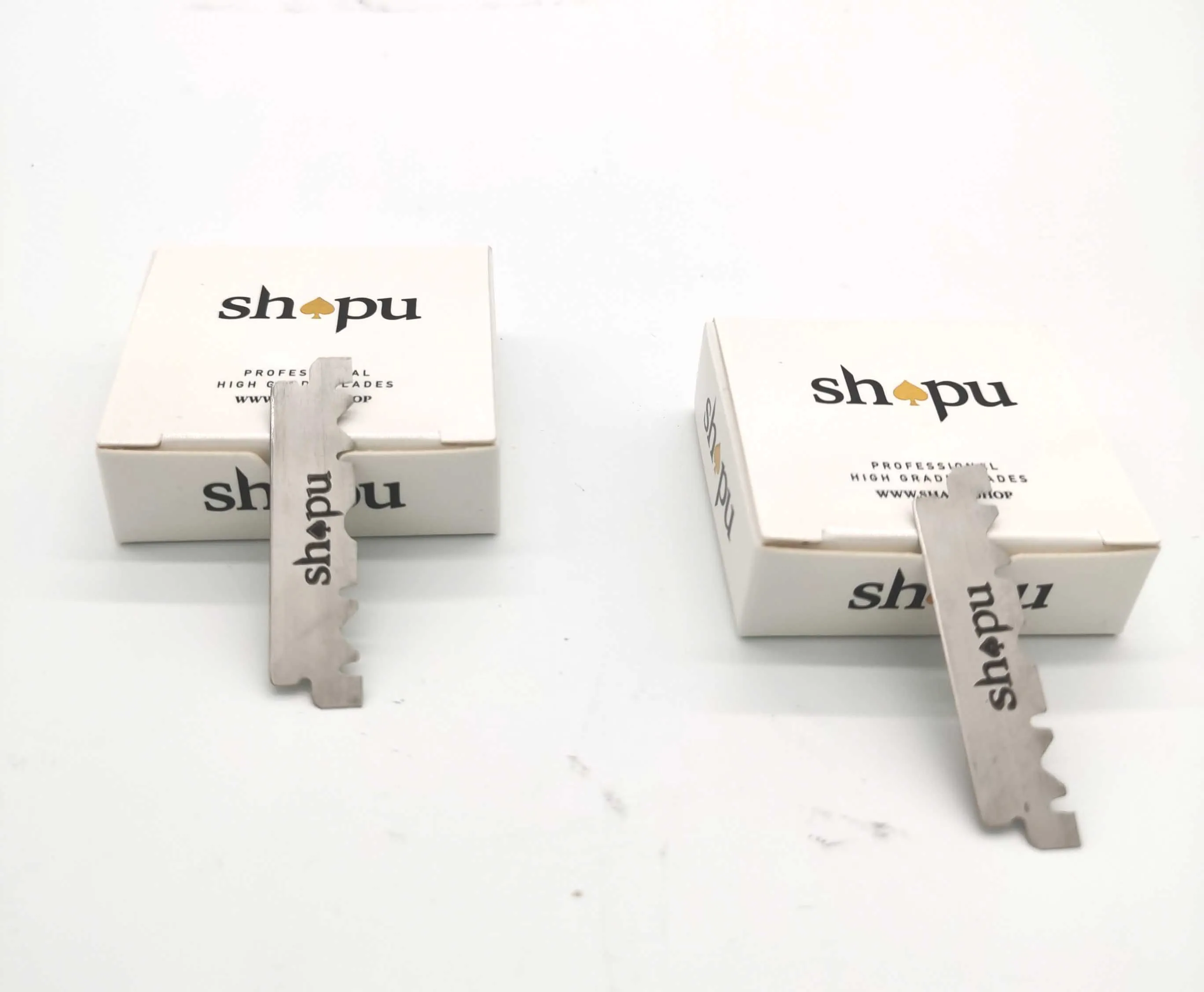 100 шт. SHAPU платиновым покрытием японской нержавеющей стали Половина тонкие лезвия для бритвы Профессиональная парикмахерская