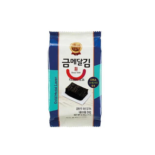 Korean Wholesale Delicious Best Selling Low Salty Nutricious Seasoned Laver Nori Dried Seaweed Snack