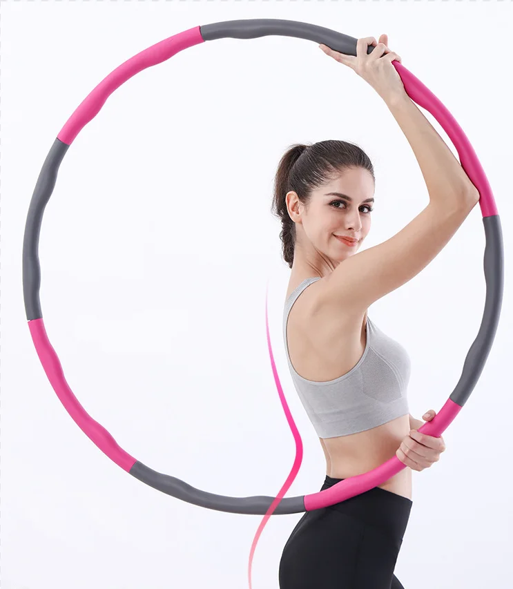Wholesale Removable 6-8 Section Weighted plastic Foam Hoola Gymnastic Hoola Fitness Hoop for Teenager and Adults