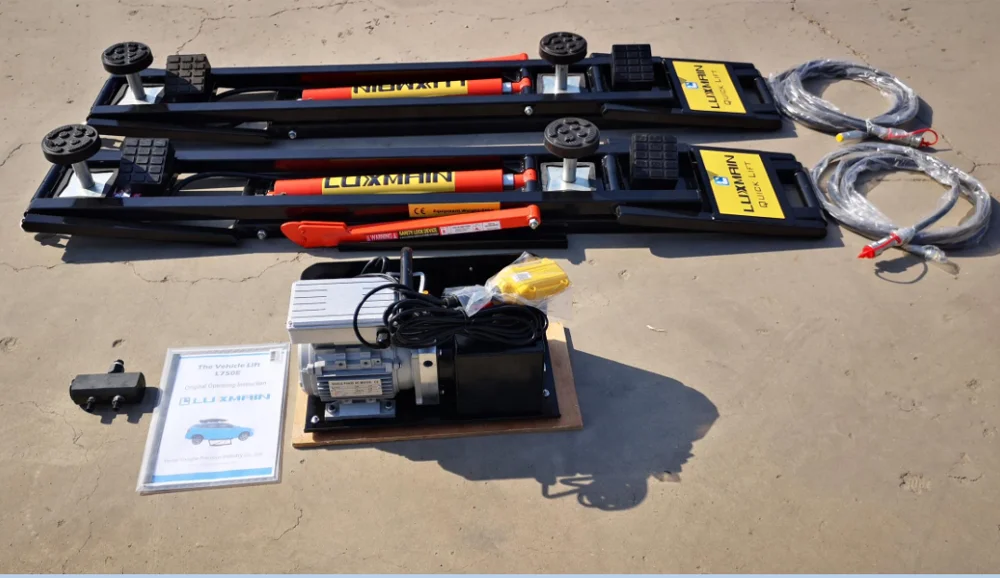 European Sales Surge 3.5T Quick Lift Mobile Car Jack Home Garage Double Cylinder Hydraulic Elevator Car Lifts Two Post Design