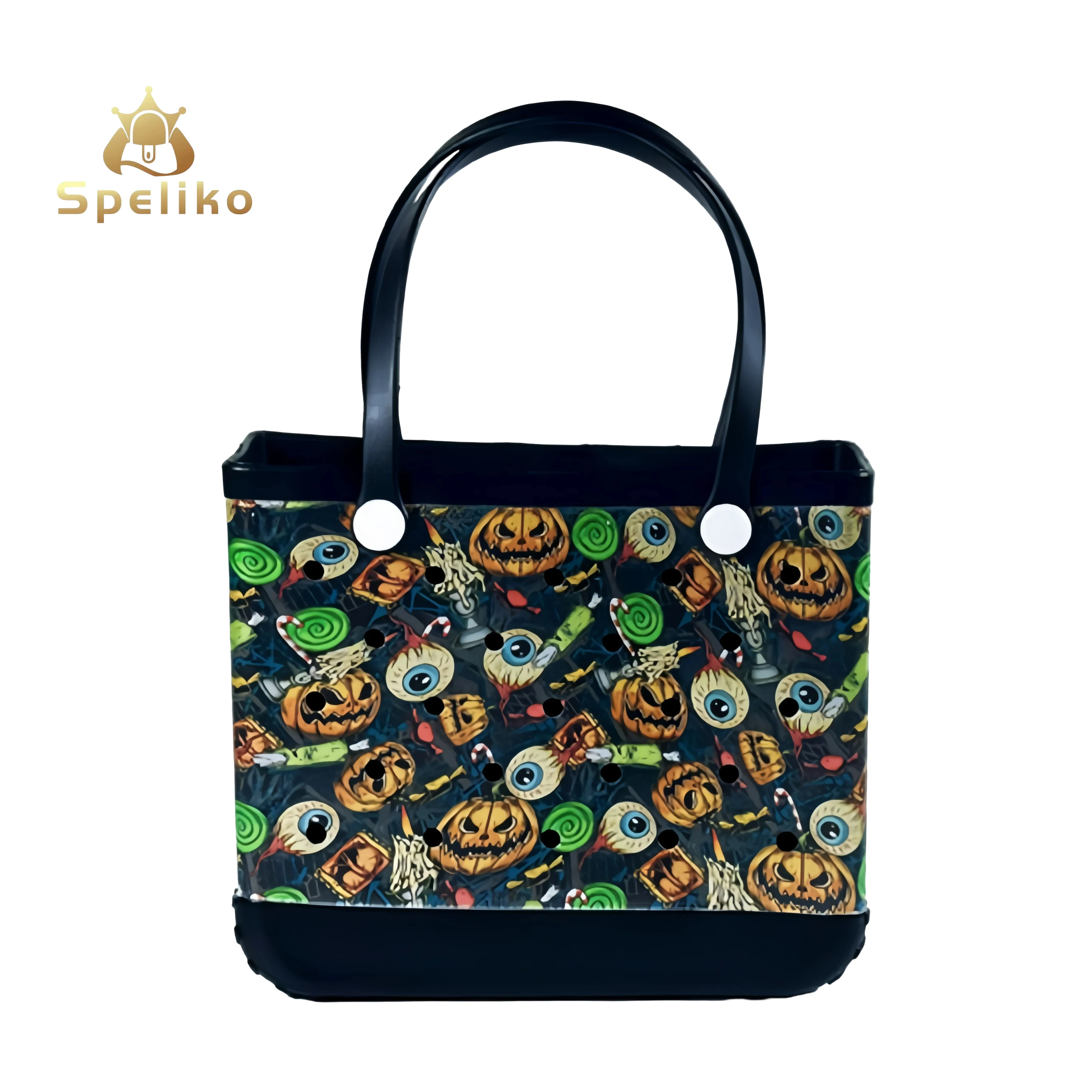 2024 Waterproof Summer Rubber Softball Tote Bag Large Silicone Gold Bag Beach Shoulder Shopping Handbag EVA Bogg Bag for Women