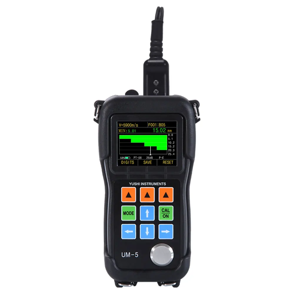 Woo UM-5 Цифровой ультразвуковой толщиномер A-scan B-scan через покрытие Высокая точное цветной экран большой ящик для хранения
